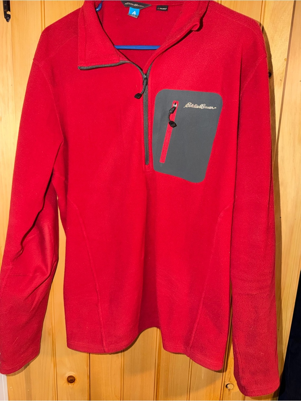 Women’s Eddie Bauer Red Fleece Quarter-Zip Pullover-Size L